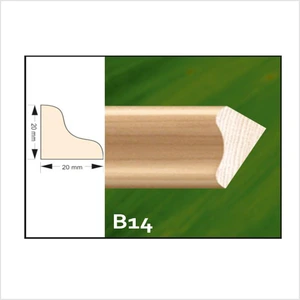Drvena kutna lajsna za lamperiju jela B14 20x20mm 2m