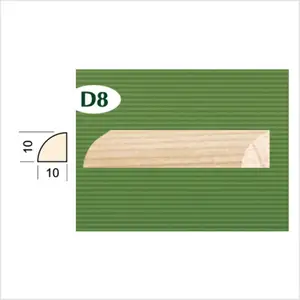 Drvena lajsna za parket jela D8  10x10mm