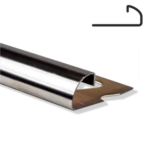 Lajsna za pločice LUX INOX profil zaobljeni 10mm CHROME - 2,7m