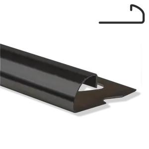 Lajsna za pločice LUX INOX profil zaobljeni 10mm BLACK (crni inox) - 2,7m